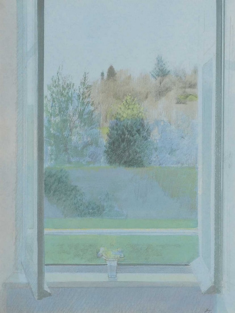▲ David Tindle RA (British, b.1932) 'Pre-study for Pale Blue Evening', 1991 (1 of 4)