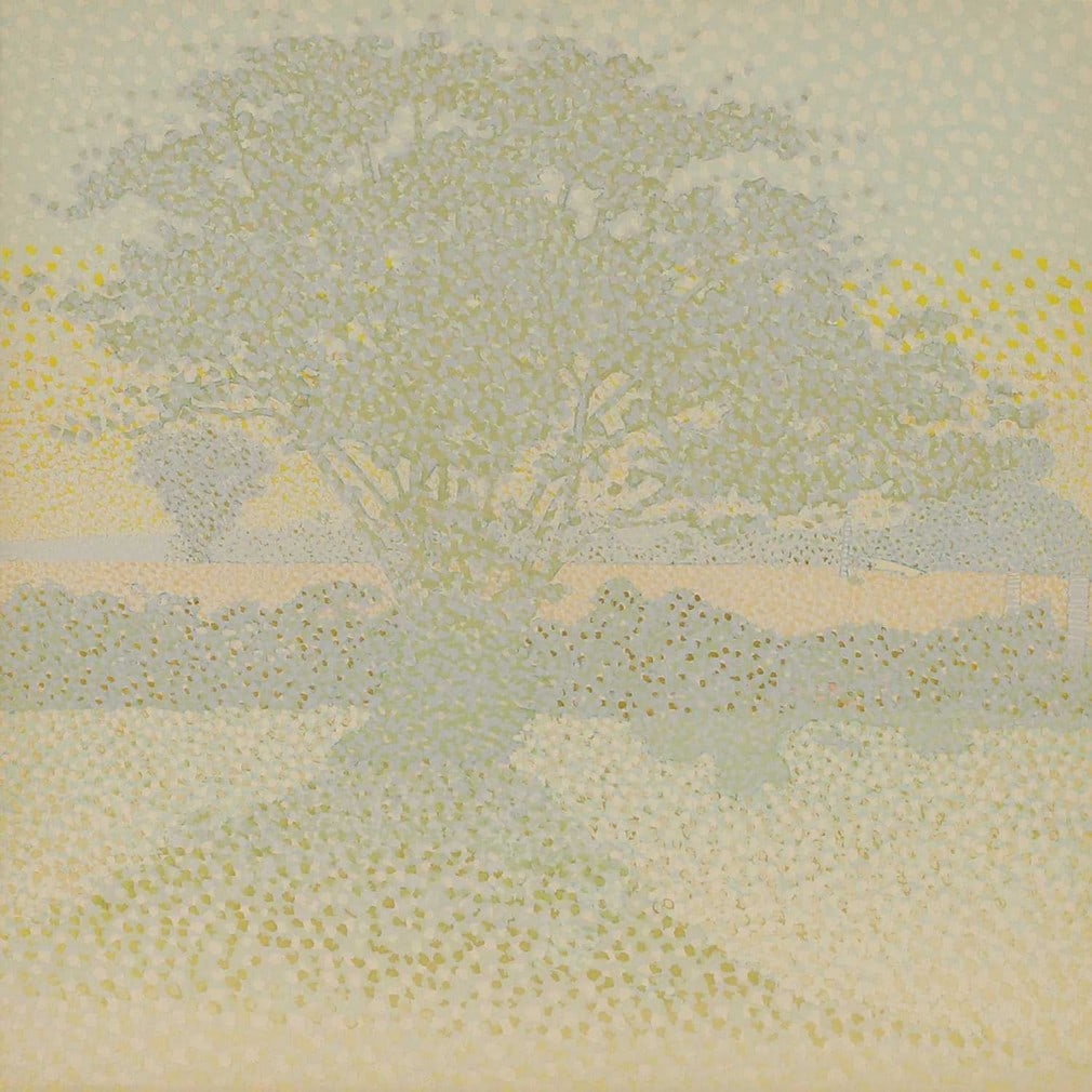 ▲ John Titchell (British, 1926-1998) 'Frith Farm 6.30-6.45am': ▲ John Titchell (British, 1926-1998) 'Frith Farm 6.30-6.45am' watercolour and gouache (30 x 30cm; framed 48.5 x 48.5cm) Condition Report: Colours appear to be intentionally pale. Presents well o