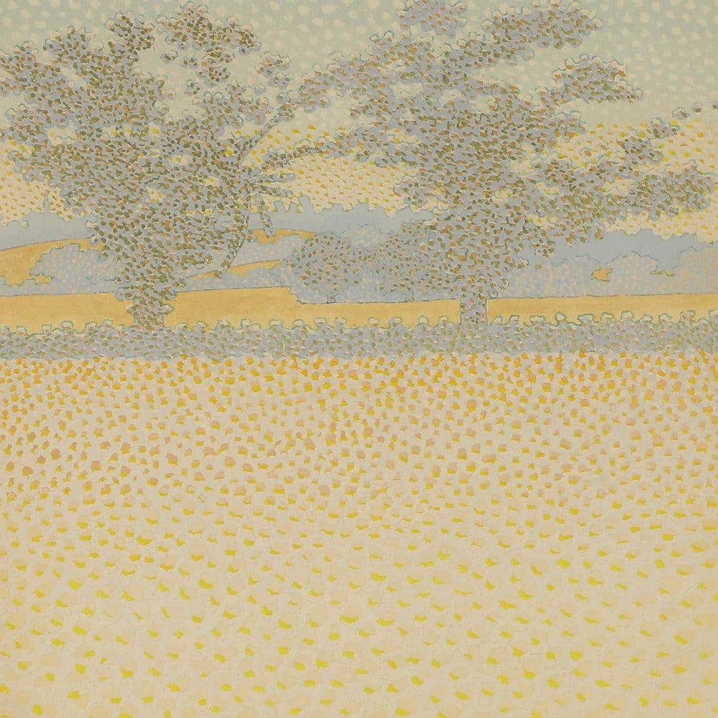 ▲ John Titchell RA (British, 1926-1998) 'Frith Farm 7am': ▲ John Titchell RA (British, 1926-1998) 'Frith Farm 7am' watercolour and gouache (30 x 30cm; framed 47.5 x 47.5cm) Condition Report: Presents well. Not viewed out of glazed frame.