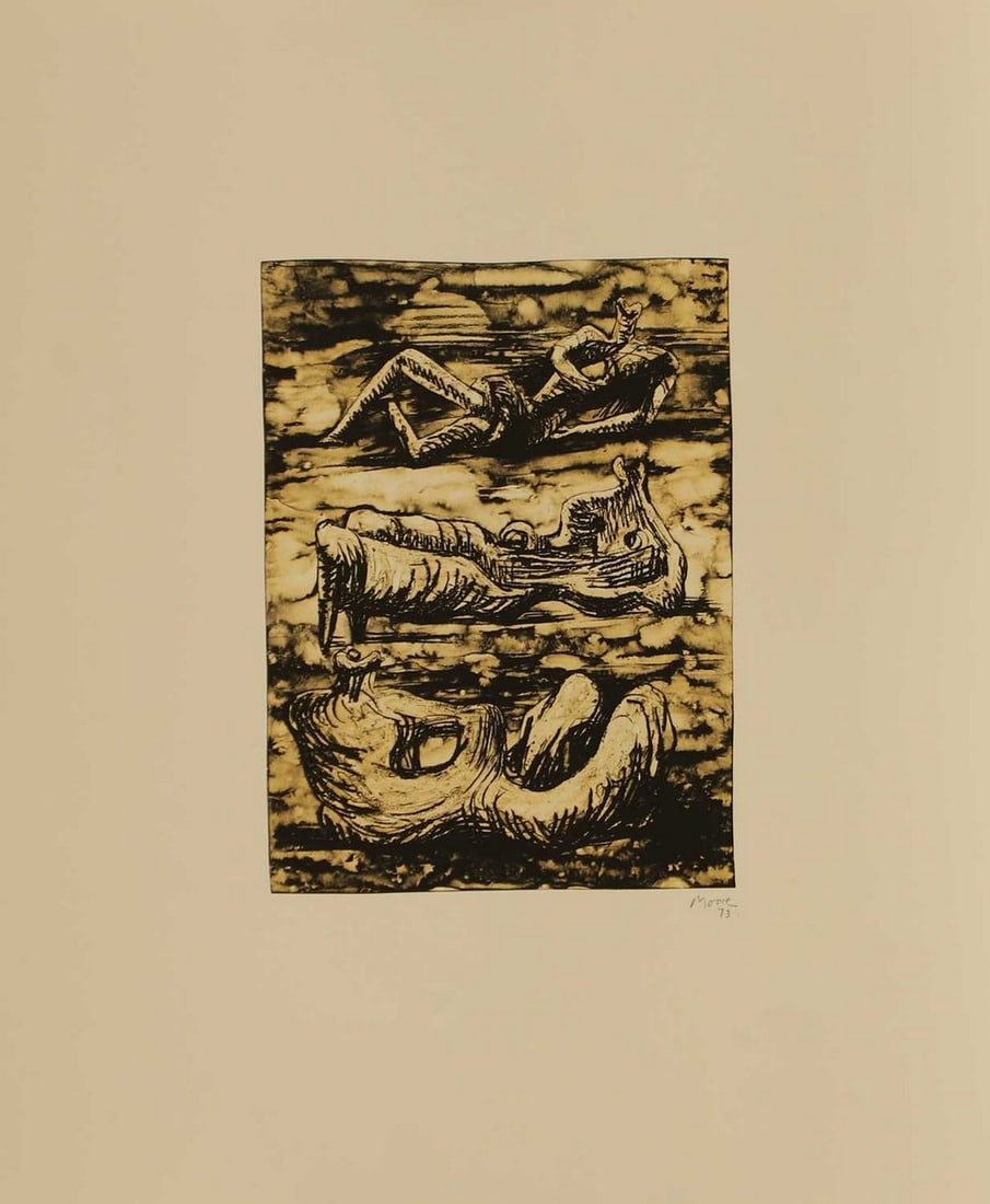▲ Henry Moore OM CH FBA (British, 1898-1986) 'Three Reclining Figures', 1973 (1 of 2)