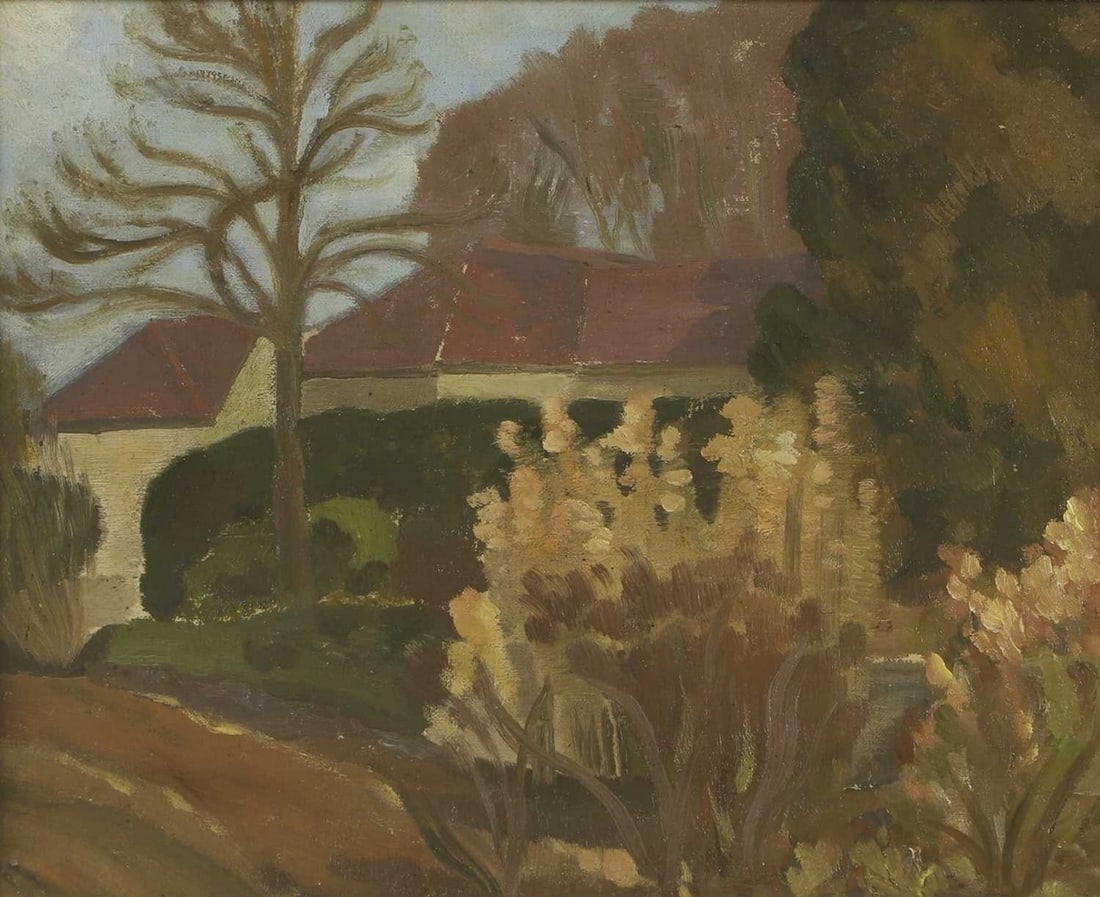 ▲ John Nash RA (British, 1893-1977) Farm buildings down a country lane (1 of 3)
