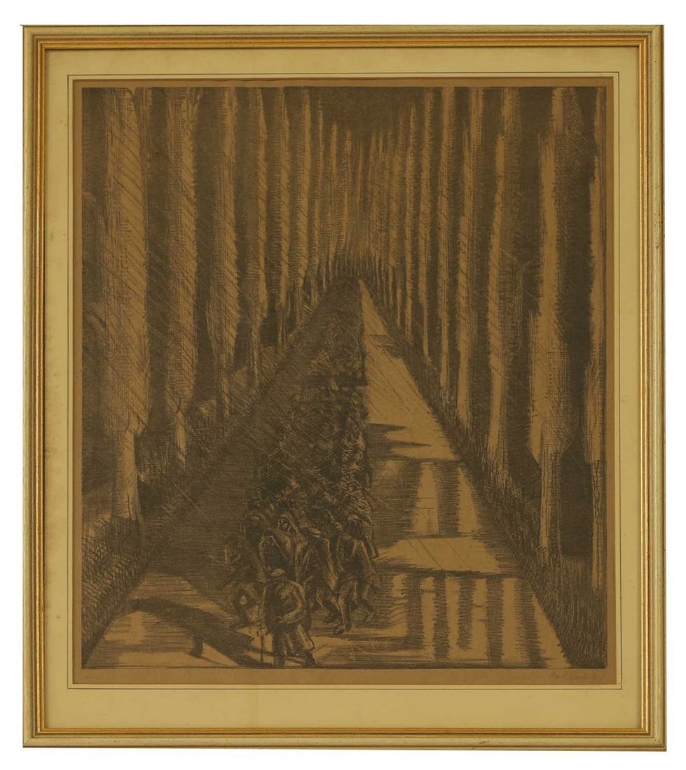 Paul Nash (British, 1889-1946) 'Men Marching at Night' (1 of 3)