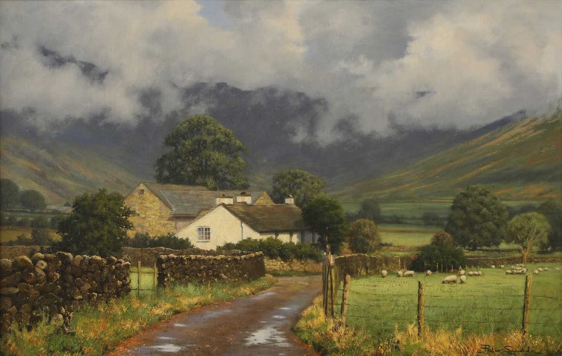 ▲ Peter Symonds (British, b.1964) Valley's End, Lake District: ▲ Peter Symonds (British, b.1964) Valley's End, Lake District signed 'Peter Symonds' l.r., oil on canvas (41 x 61cm; framed 54 x 76cm) Condition Report: Appears to be in good condition and ready