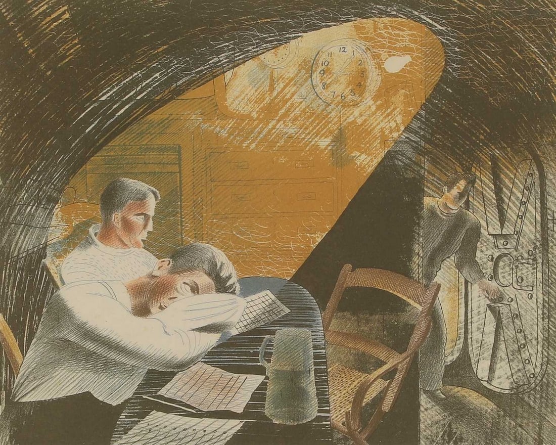 After Eric Ravilious Ward Room I, from 'Submarine Dream': After Eric Ravilious Ward Room I, from 'Submarine Dream' lithograph in colours, 1996, from 'Submarine Dream, Lithographs and Letters', edited by Brian Webb with an introduction by Peyton Skipwith, an
