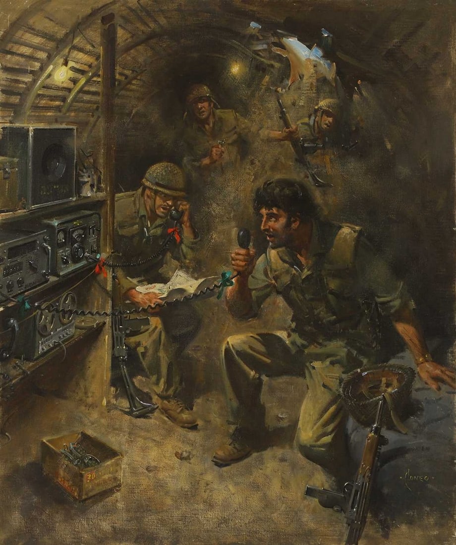 ▲ Terence Cuneo (British, 1907-1996) 'Incident on the Bar-Lev Line: The Last Hours of an (1 of 3)