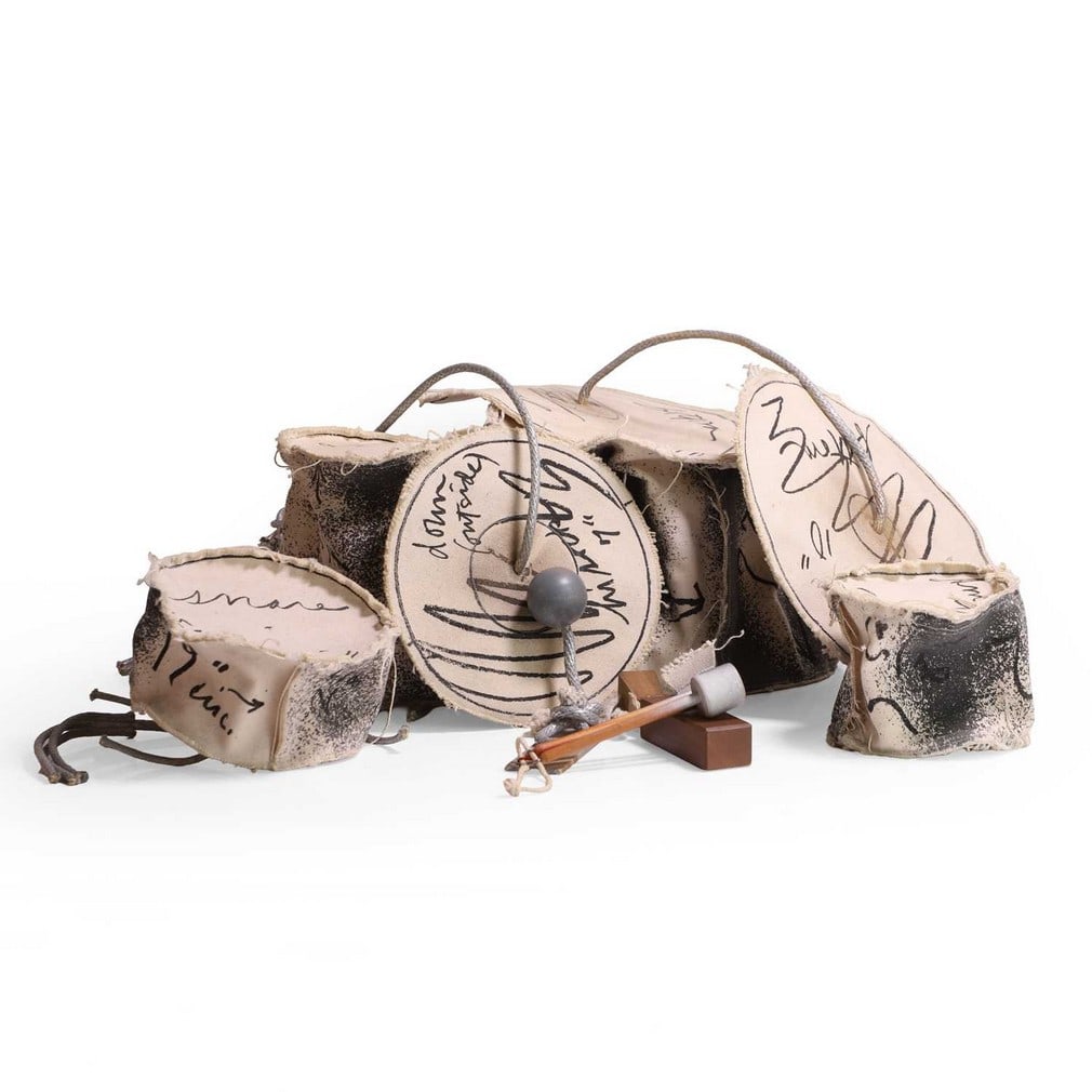 Claes Oldenburg (Swedish-American, 1929-2022) Miniature Soft Drum Set, 1969 (1 of 3)