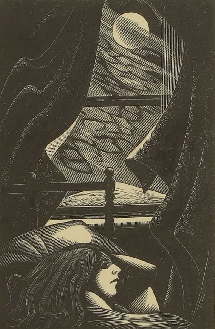 ▲ Monica Poole (British, 1921-2003) 'The Only Child II': ▲ Monica Poole (British, 1921-2003) 'The Only Child II' wood engraving, signed 'Monica Poole' in pencil l.r., inscribed with title and numbered 4/50 (image 10 x 6.5cm; framed 28.5 x 22.5cm) Cond