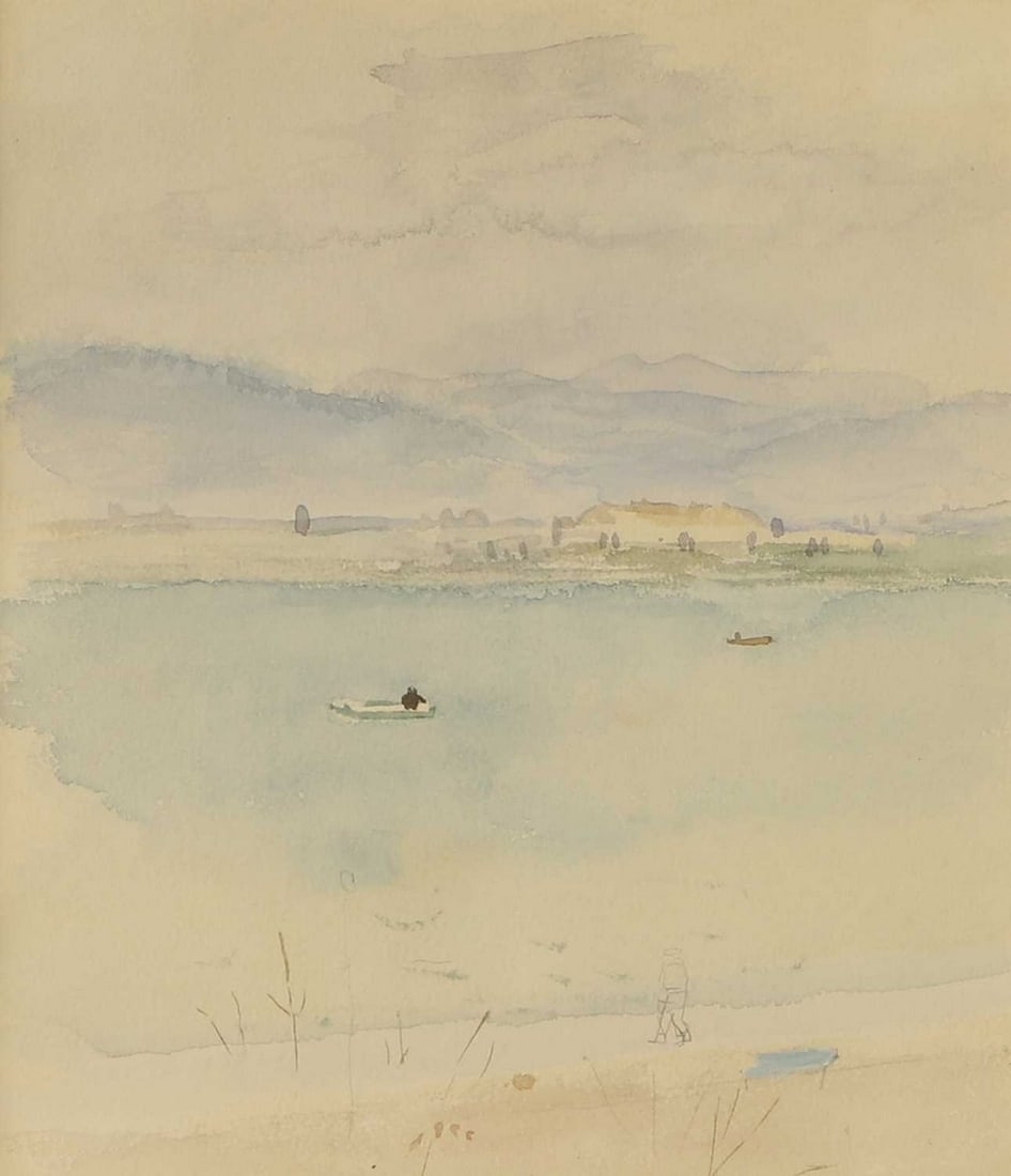 ▲ Mary Potter (British, 1900-1981) Two boats on a lake (1 of 3)