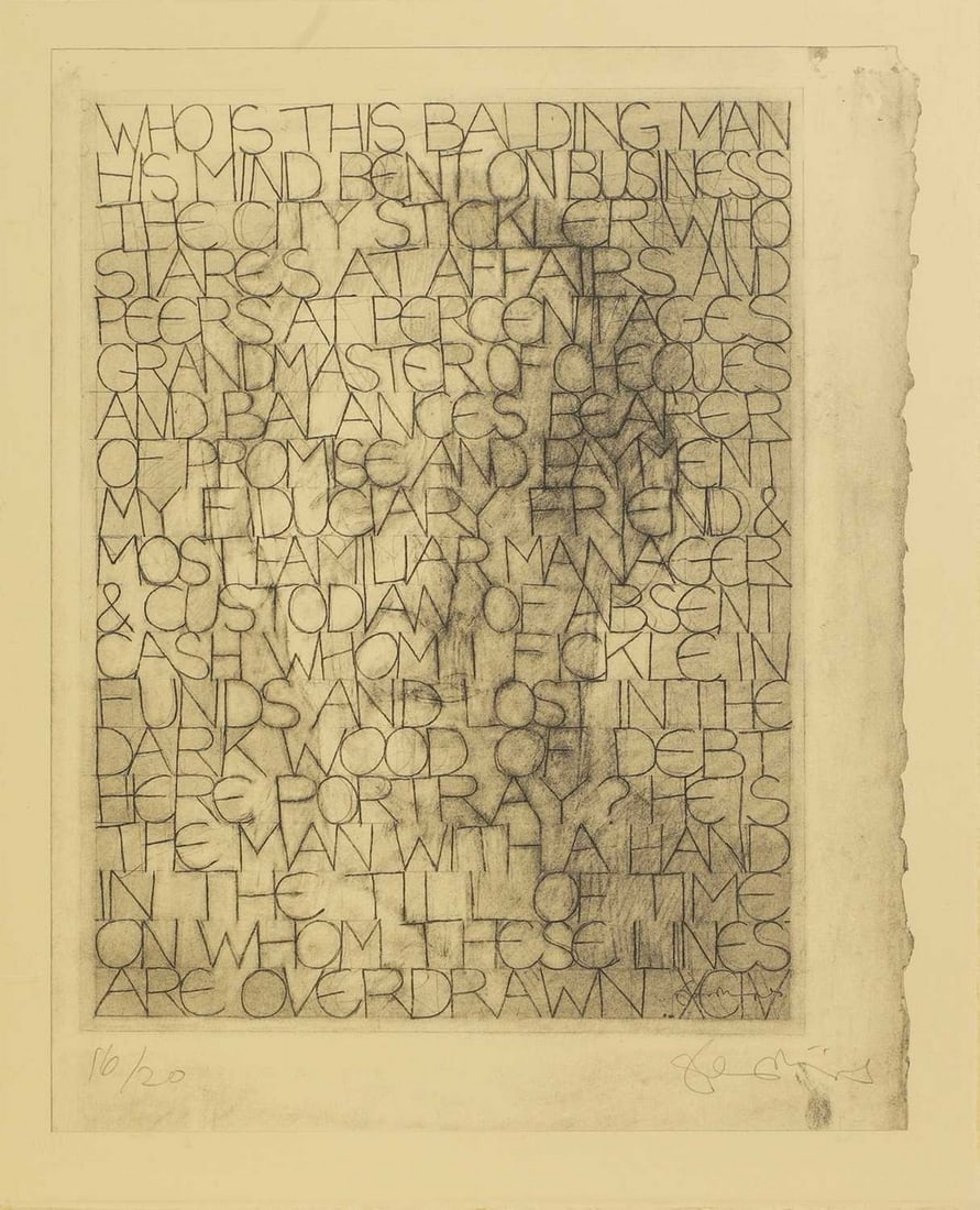 ▲ Tom Phillips RA (British, 1937-2002) 'The Bank Manager', 1997 (1 of 4)