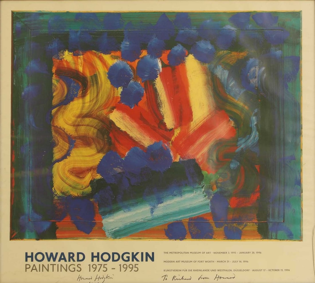 Sir Howard Hodgkin CH (British, 1932-2017) 'Howard Hodgkin: Paintings 1975-1995': Sir Howard Hodgkin CH (British, 1932-2017) 'Howard Hodgkin: Paintings 1975-1995' an offset lithographic poster in colours for the exhibition at The Metropolitan Museum of Art, 2 November 1995 - 28 Jan