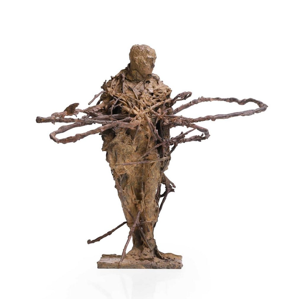 ▲ Laurence Edwards (British, b.1967) Untitled (Standing male figure): ▲ Laurence Edwards (British, b.1967) Untitled (Standing male figure) bronze, signed with monogram, inscribed and dated 'HW/22' and numbered 4/12 to base (27.5cm wide, 15cm deep, 26cm high) Condi