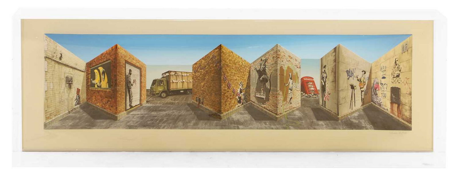 ▲ Patrick Hughes (British, b.1939) 'Banksi', 2021 (1 of 5)