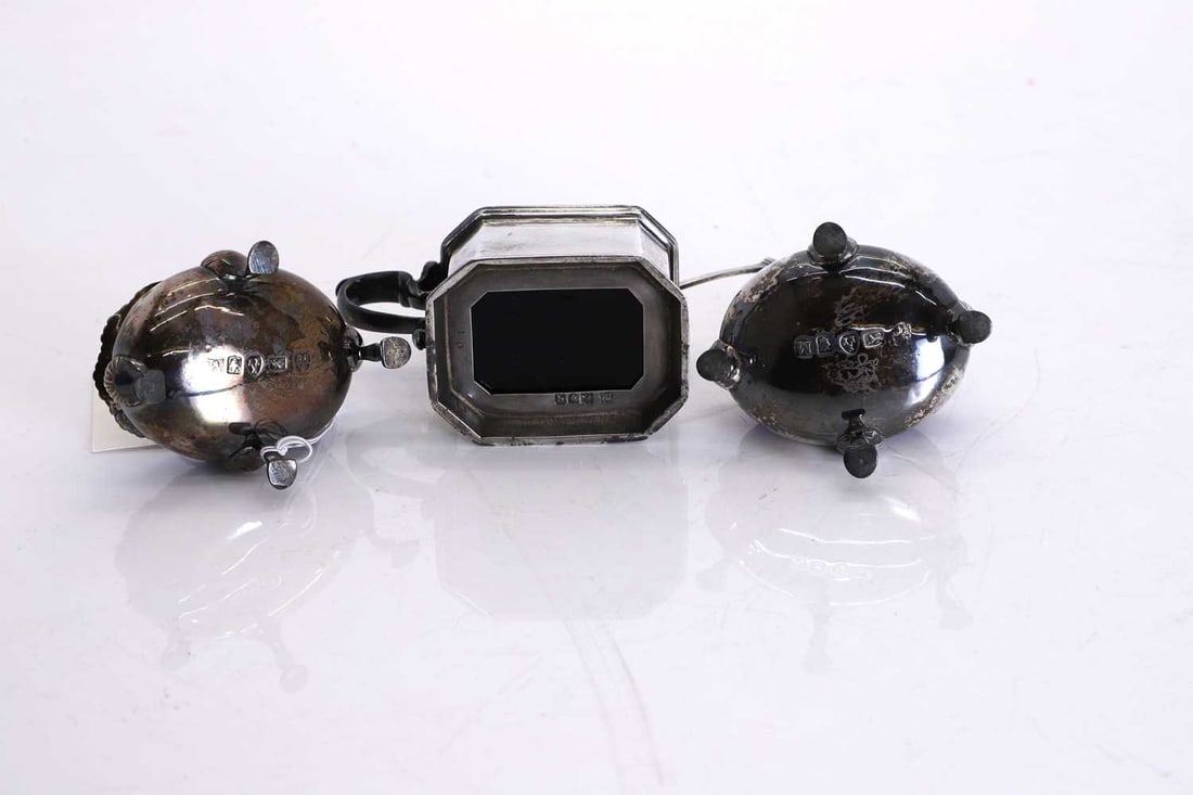 A group of silver cruets, - 2