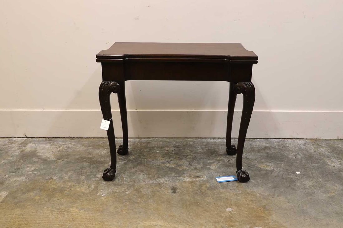 A George II mahogany fold-over card table, circa 1750, (1 of 6)