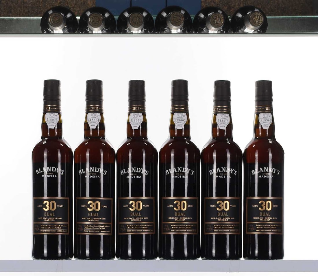 Blandys, Bual, 30 Years Old: Blandys, Bual, 30 Years Old (6 x 50cl in presentation boxes)