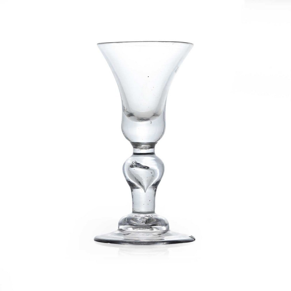A baluster wine glass, circa 1720, (1 of 2)