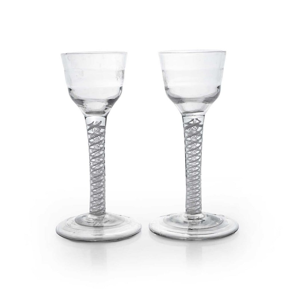 A pair of Lynn wine glasses, circa 1770, (1 of 2)