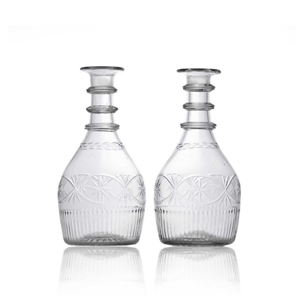 Cork Glass Company, a pair of glass decanters, circa 1790, Cork, Ireland, (1 of 3)