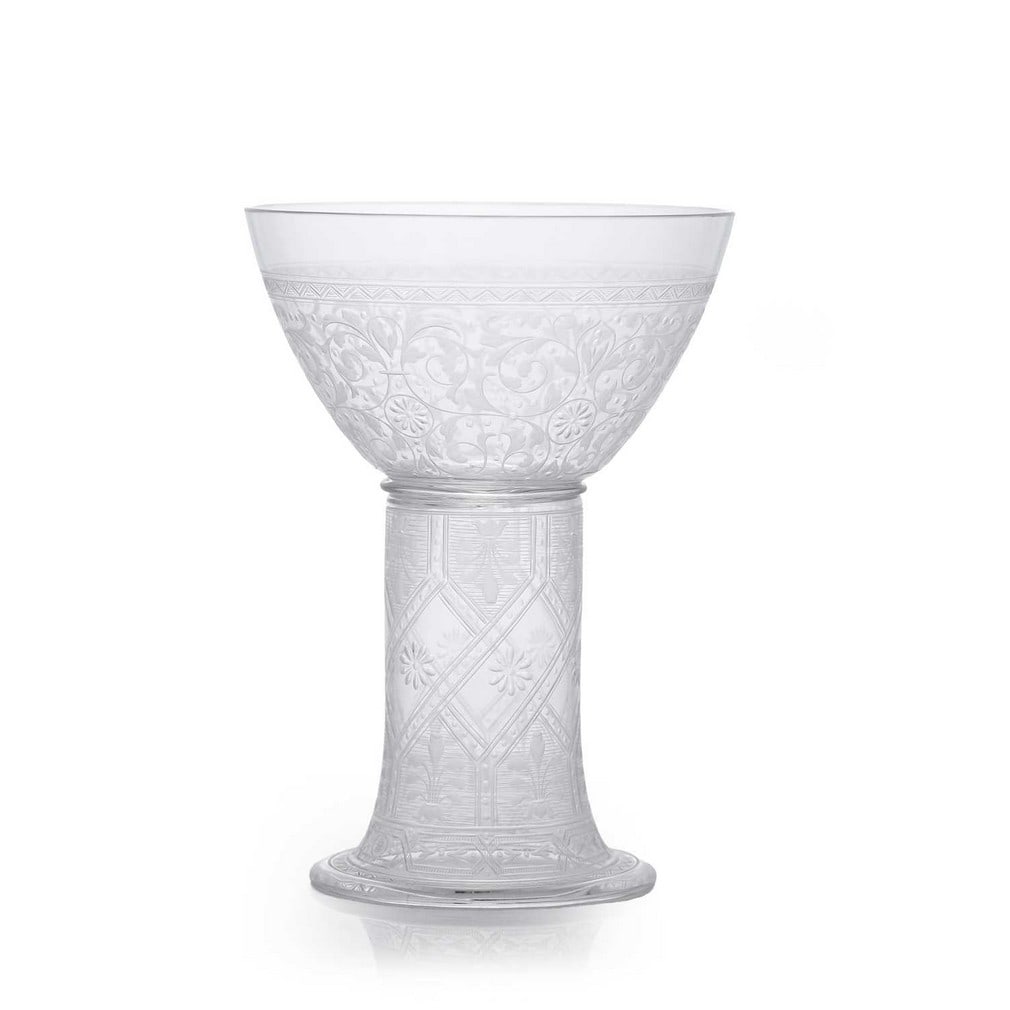 J & L Lobmeyr engraved glass goblet, circa 1880, Austrian, (1 of 3)