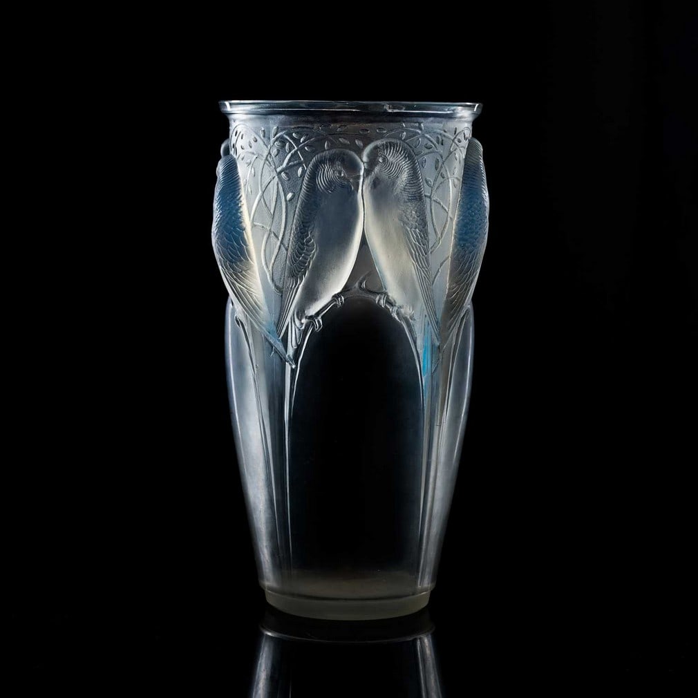 René Lalique (French, 1860-1945), a 'Ceylan' vase, (1 of 2)