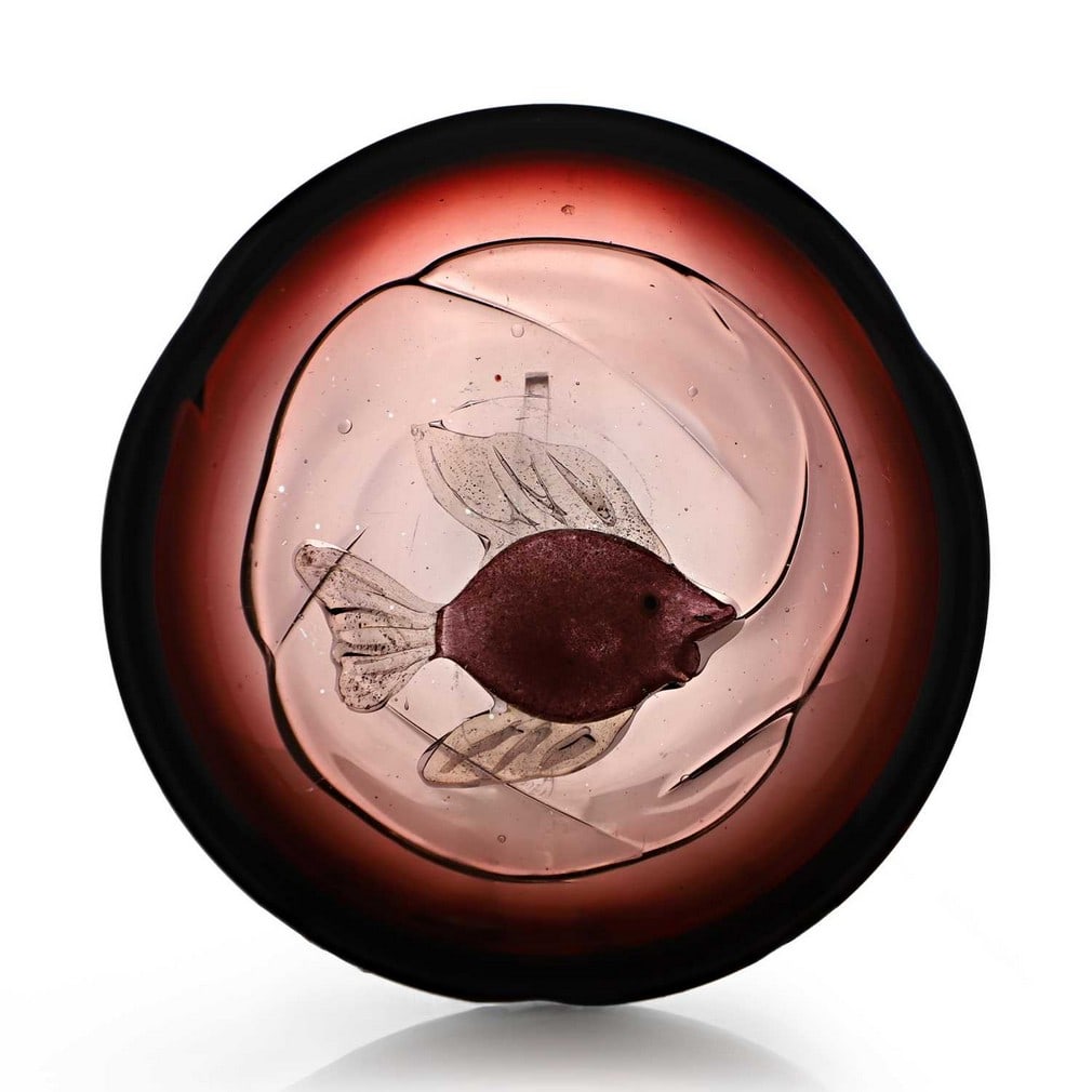 Alfredo Barbini (Italian, 1912-2007), a glass dish, circa 1960, Murano, (1 of 2)