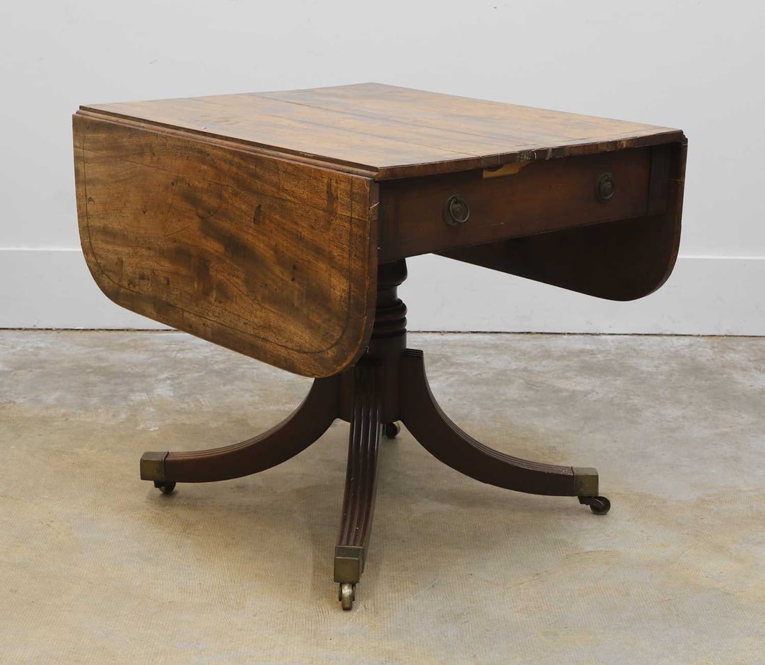 A George III mahogany Pembroke table, 19th century, (1 of 2)