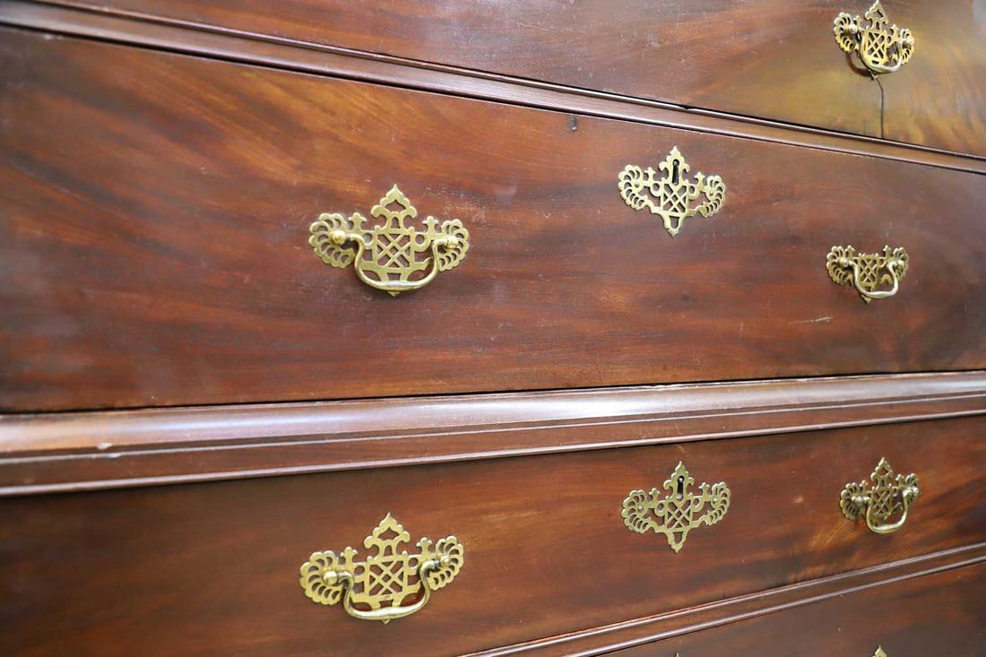 A George III mahogany chest on chest, 19th century, - 2