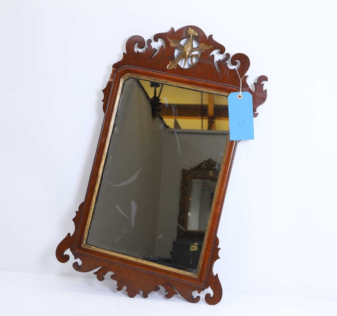 A mahogany fretwork mirror, 19th century, (1 of 1)
