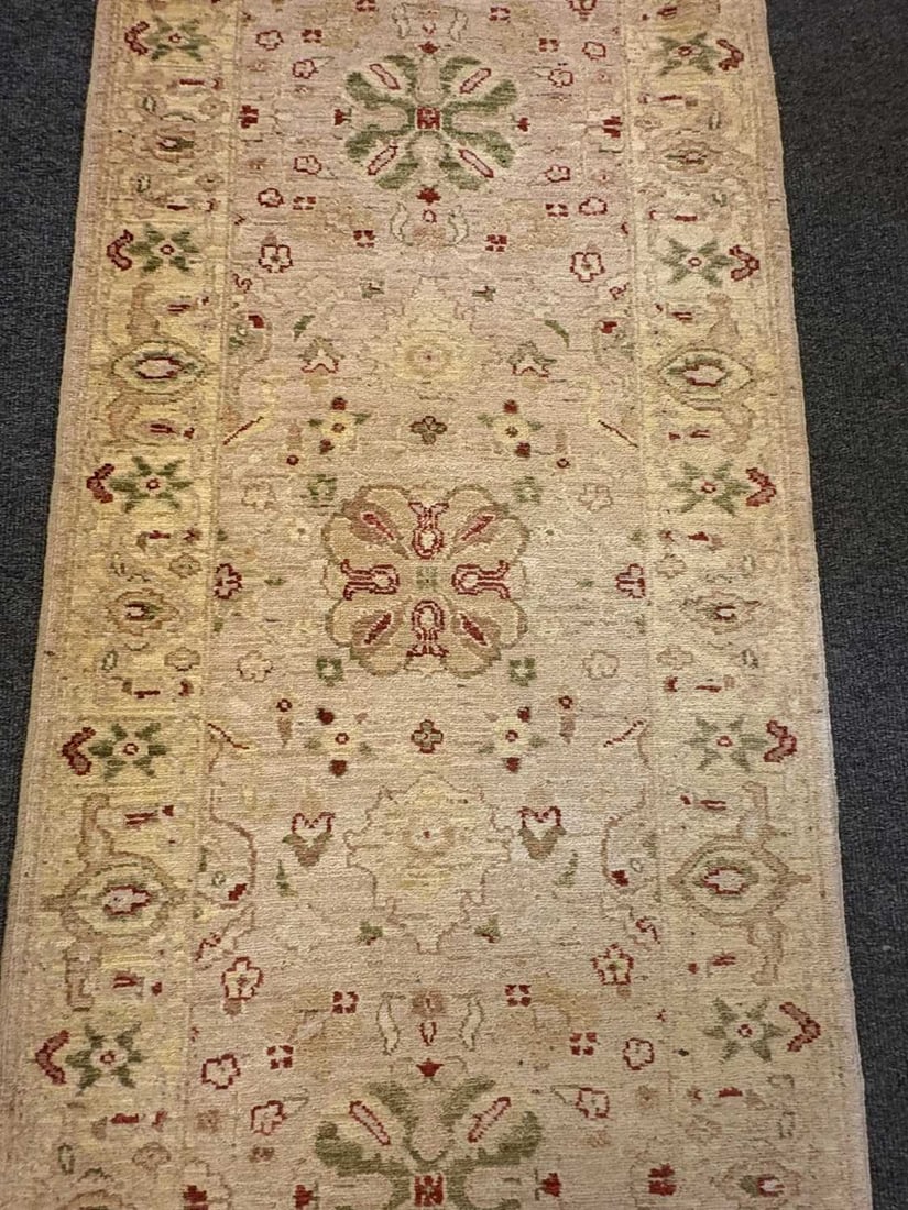 A pale wool Oushak style runner, 20th century, - 7