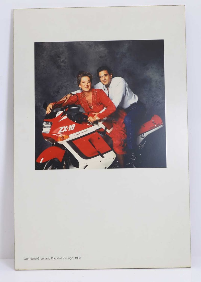 Lord Snowdon (1930-2017), Germaine Greer and Placido Domingo, 1988: Lord Snowdon (1930-2017), Germaine Greer and Placido Domingo, 1988 colour print, on board Gifted to the vendor from Lord Snowdon. 37 x 37cm