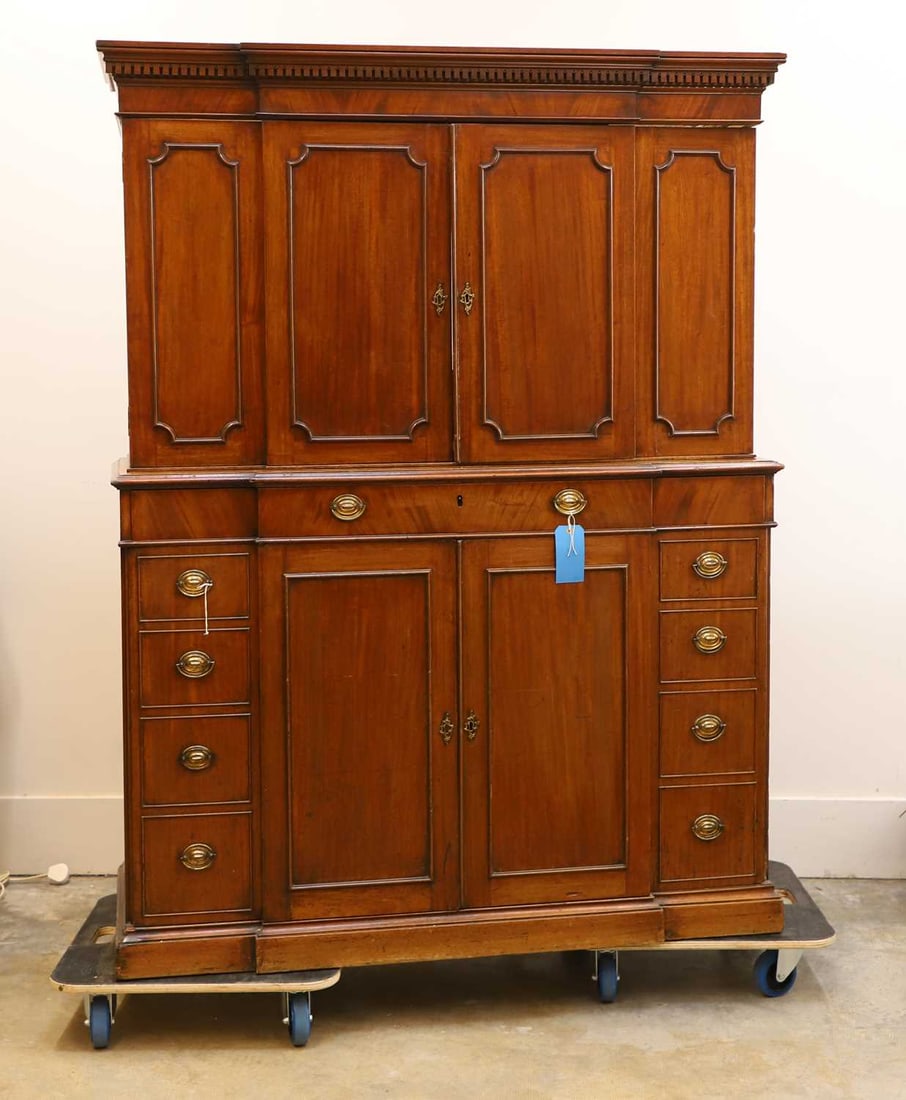 A George III-style mahogany cabinet, late 19th century, (1 of 1)