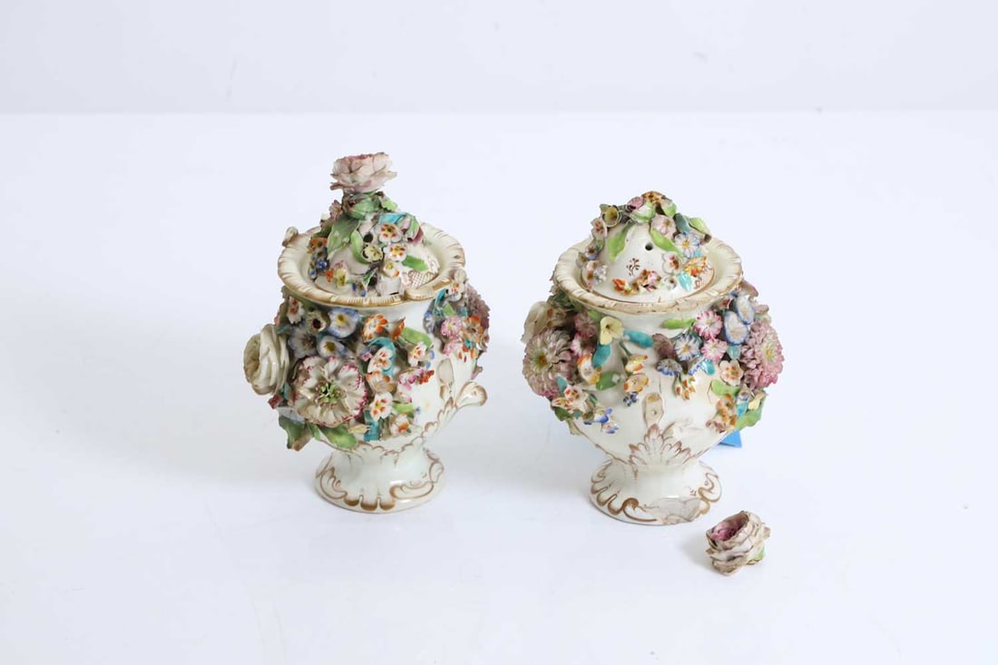 A pair of Coalbrookdale lidded vases, (1 of 1)