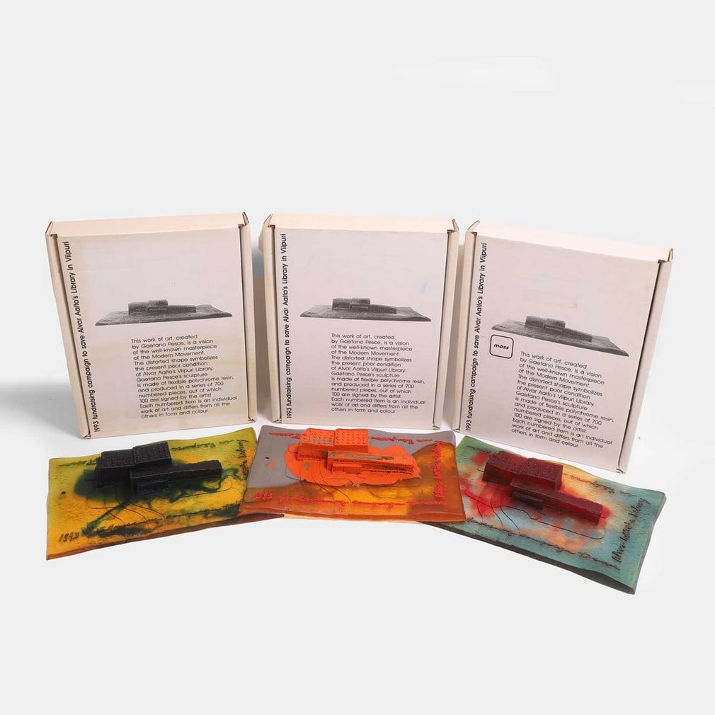 Gaetano Pesce (Italian, 1939-2024), three 'Alvar Aalto Viipuri Library Appeal' models, (1 of 4)