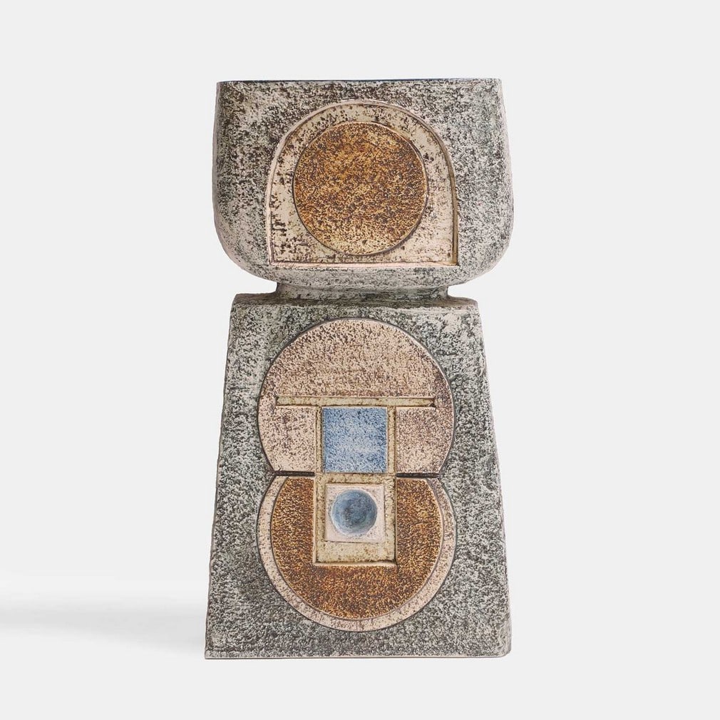 Anne Jones for Troika Pottery, a double-base vase, (1 of 3)
