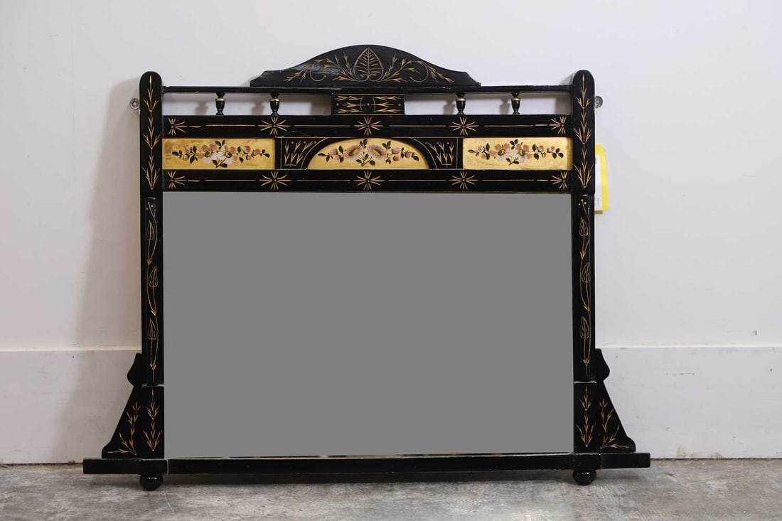 An ebonised and parcel gilt Aesthetic overmantel mirror, late 19th century, (1 of 1)