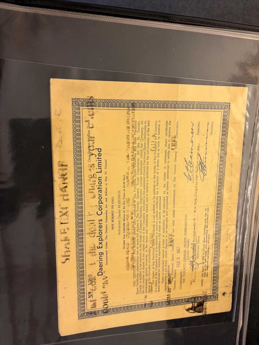 A collection of share certificates, - 17