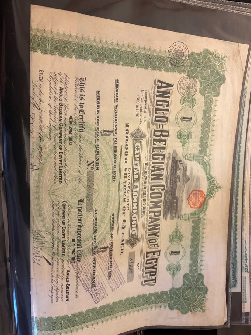 A collection of share certificates, - 19