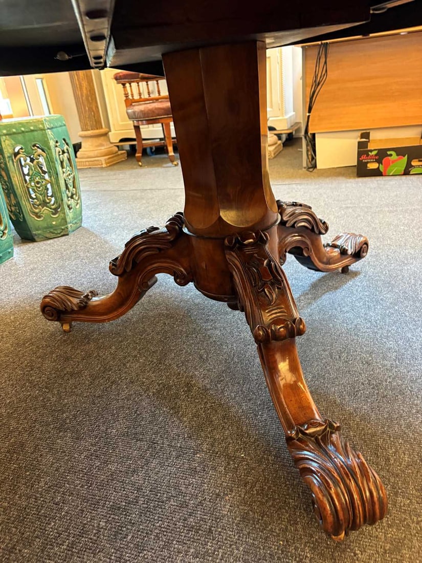 A Victorian walnut marquetry circular dining table, circa 1880-5, - 10