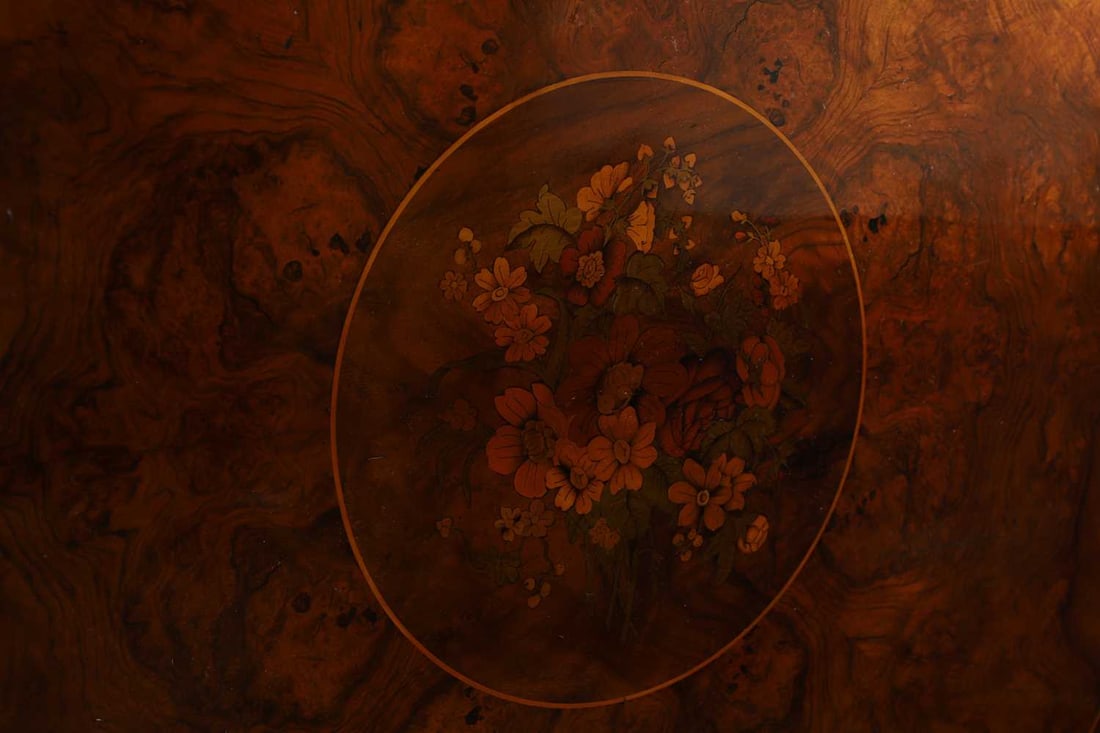 A Victorian walnut marquetry circular dining table, circa 1880-5, - 2