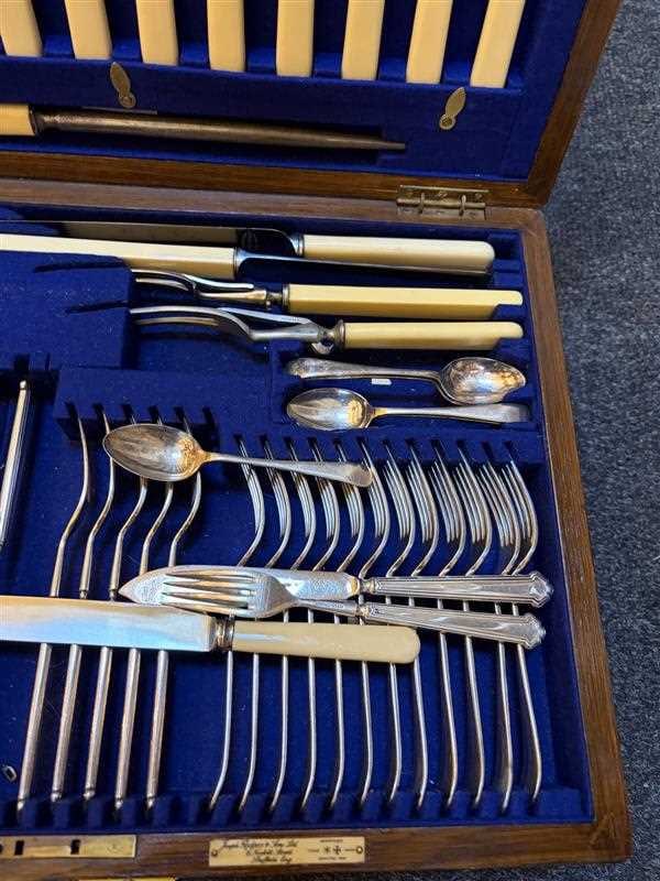 A silver plated twelve place canteen, - 2