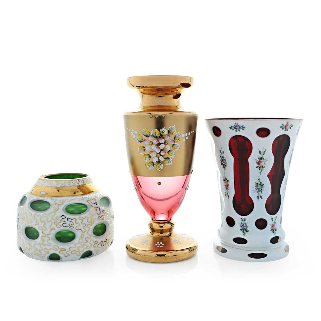 A collection of Czech cased and cut glass items, 20th century - 2