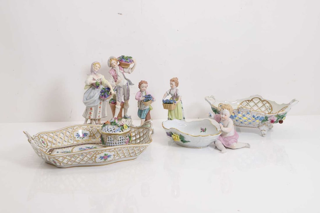 A collection of Dresden porcelain, of recent manufacture, (1 of 1)