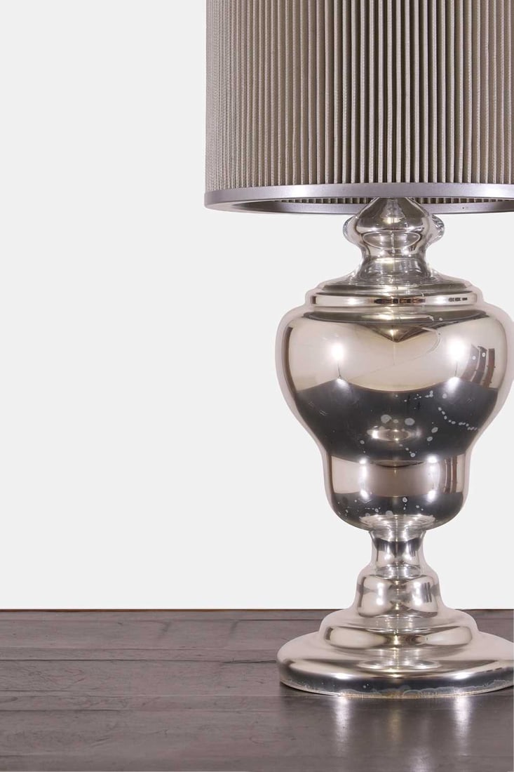 A silvered-glass vase lamp, of recent manufacture, - 2