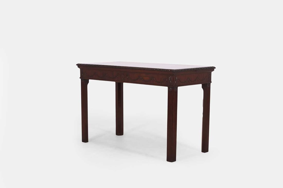 A George III-style mahogany side table, c.1880, - 2