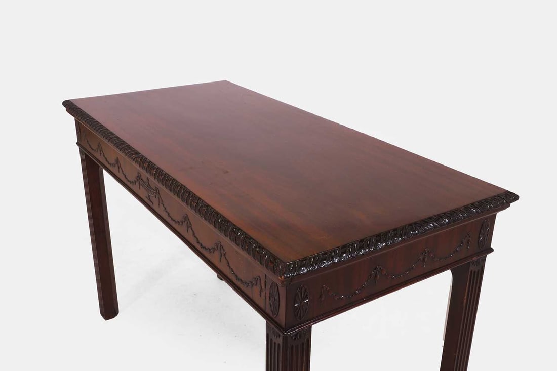 A George III-style mahogany side table, c.1880, - 4