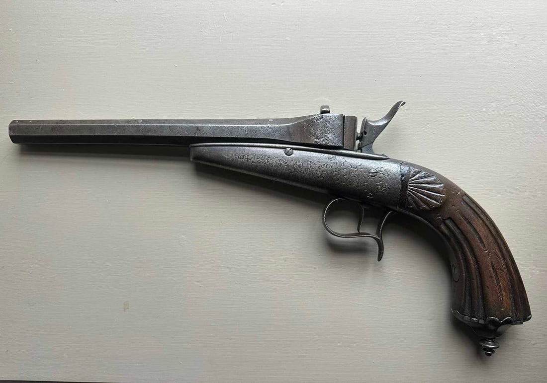 A French Flobert type target pistol c.1850, - 2