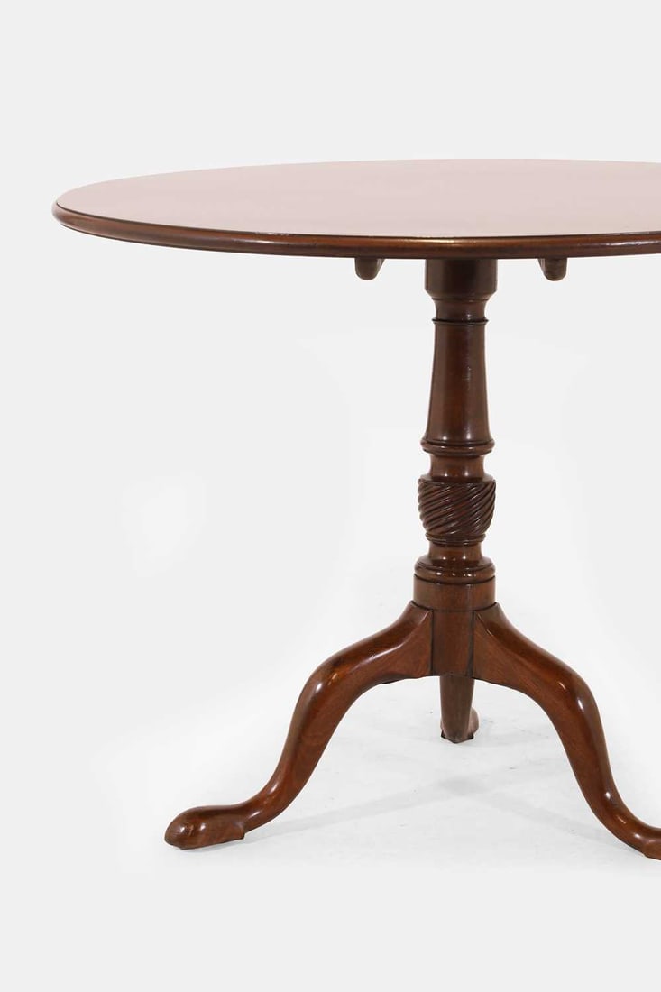 A George III mahogany tripod table, mid-18th century, - 2