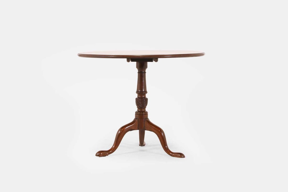 A George III mahogany tripod table, mid-18th century, - 3