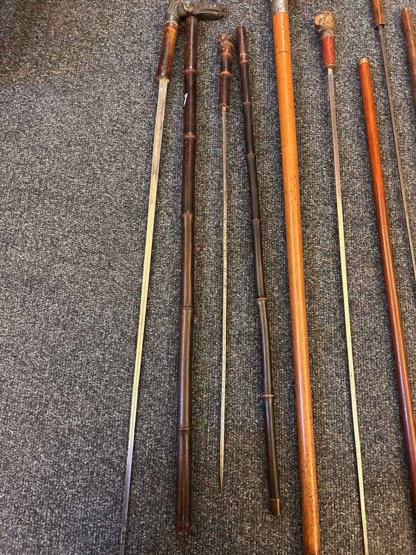 A collection of sword sticks and canes, 19th to early 20th century, - 11
