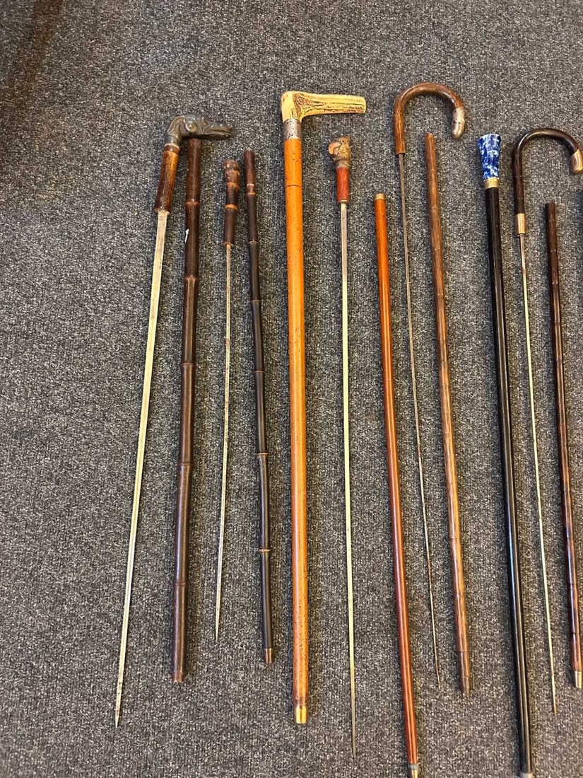 A collection of sword sticks and canes, 19th to early 20th century, - 7